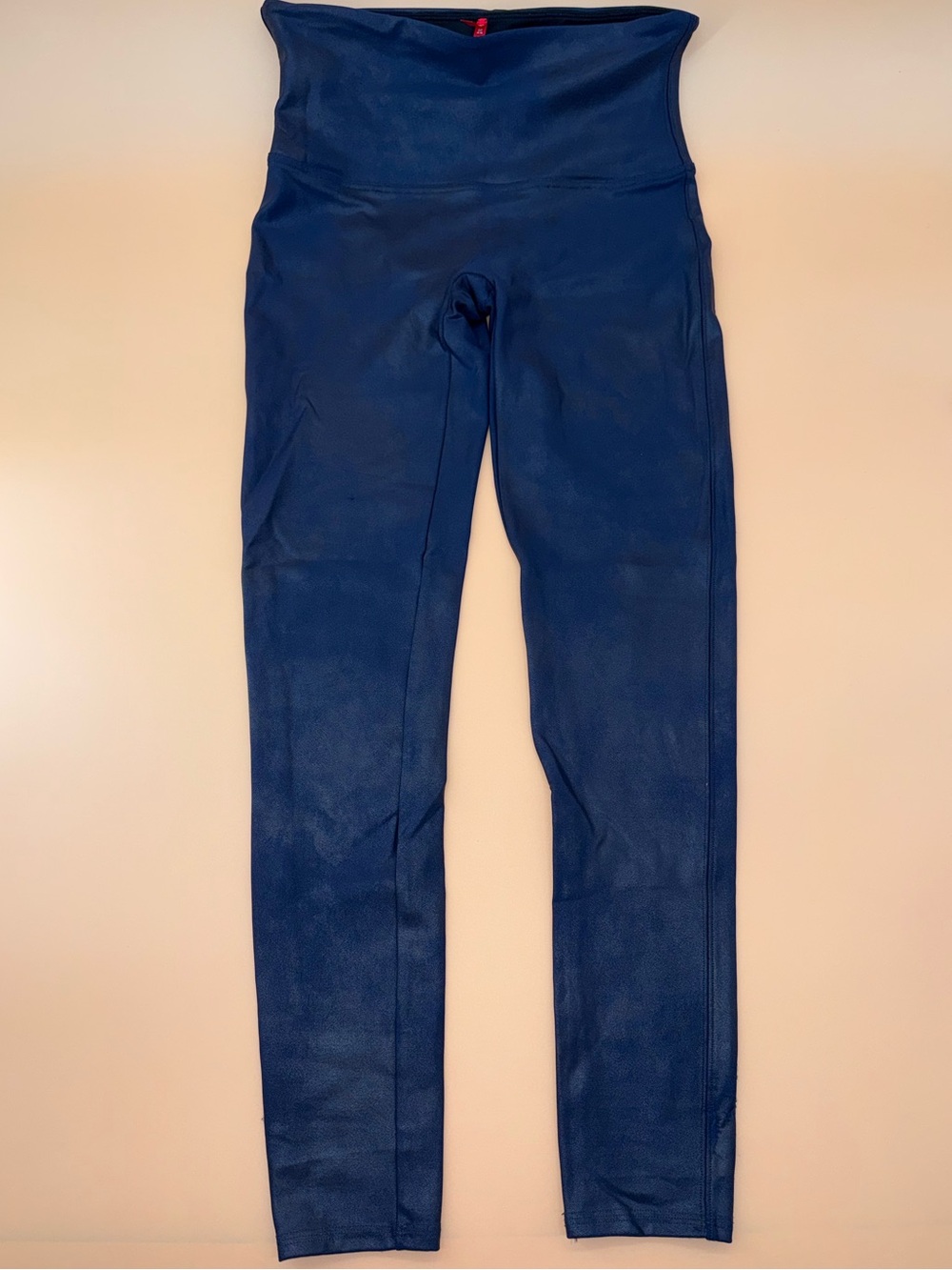 Spanx Faux Leather Leggings High-Waisted Navy Casual Athleisure